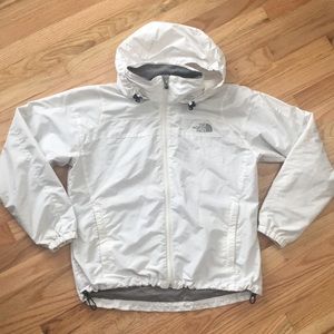 The North Face white shell windbreaker size medium